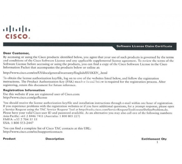 L-LIC-CT7500-100A= Cisco 7500 Series Wireless Controller License